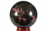 Polished Rhodonite Sphere - Madagascar #78803-1